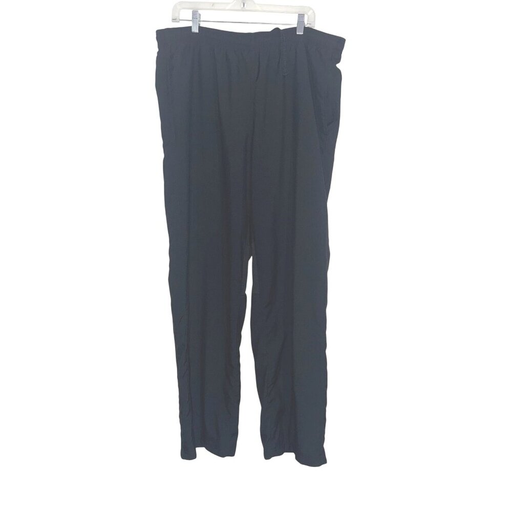 Champion Black Track Pants L 100% Polyester Elastic Waist With Zippered Ankles L